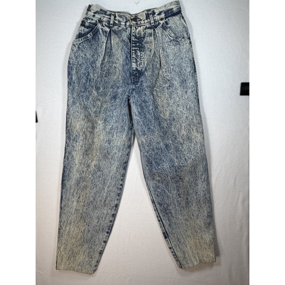 Vtg 80's Jeans Sunset Blues Chic Y2K Denim 10/11 Relaxed Mom Baggy Acid Wash NOS